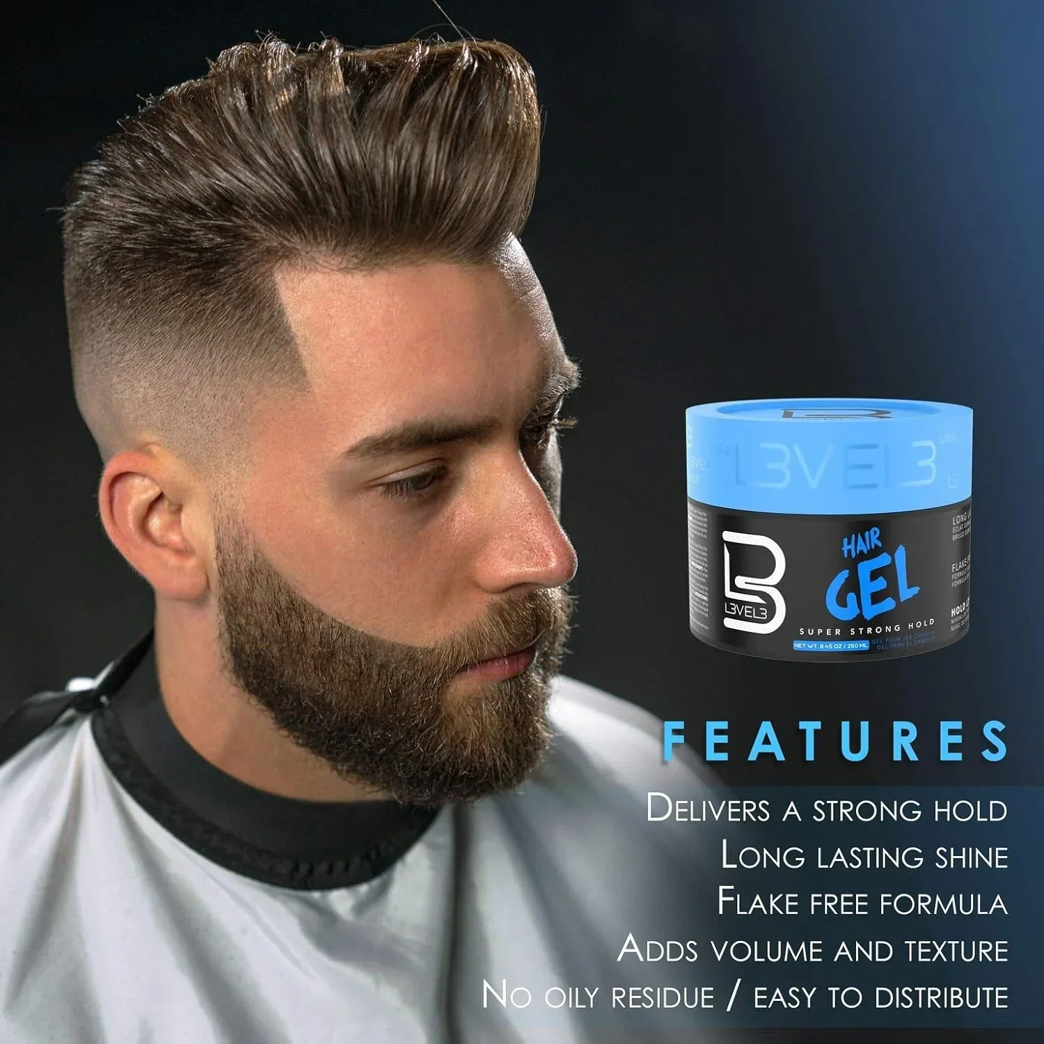 L3VEL3 Hair Styling Gel 33.8 oz - Image 6