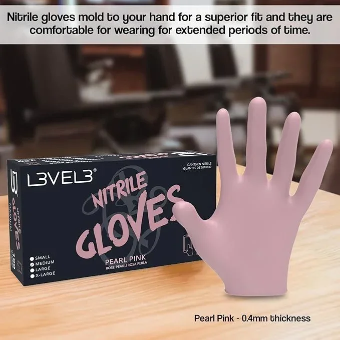 L3VEL3 Professional Nitrile Gloves Pink - 100 ct - Image 5