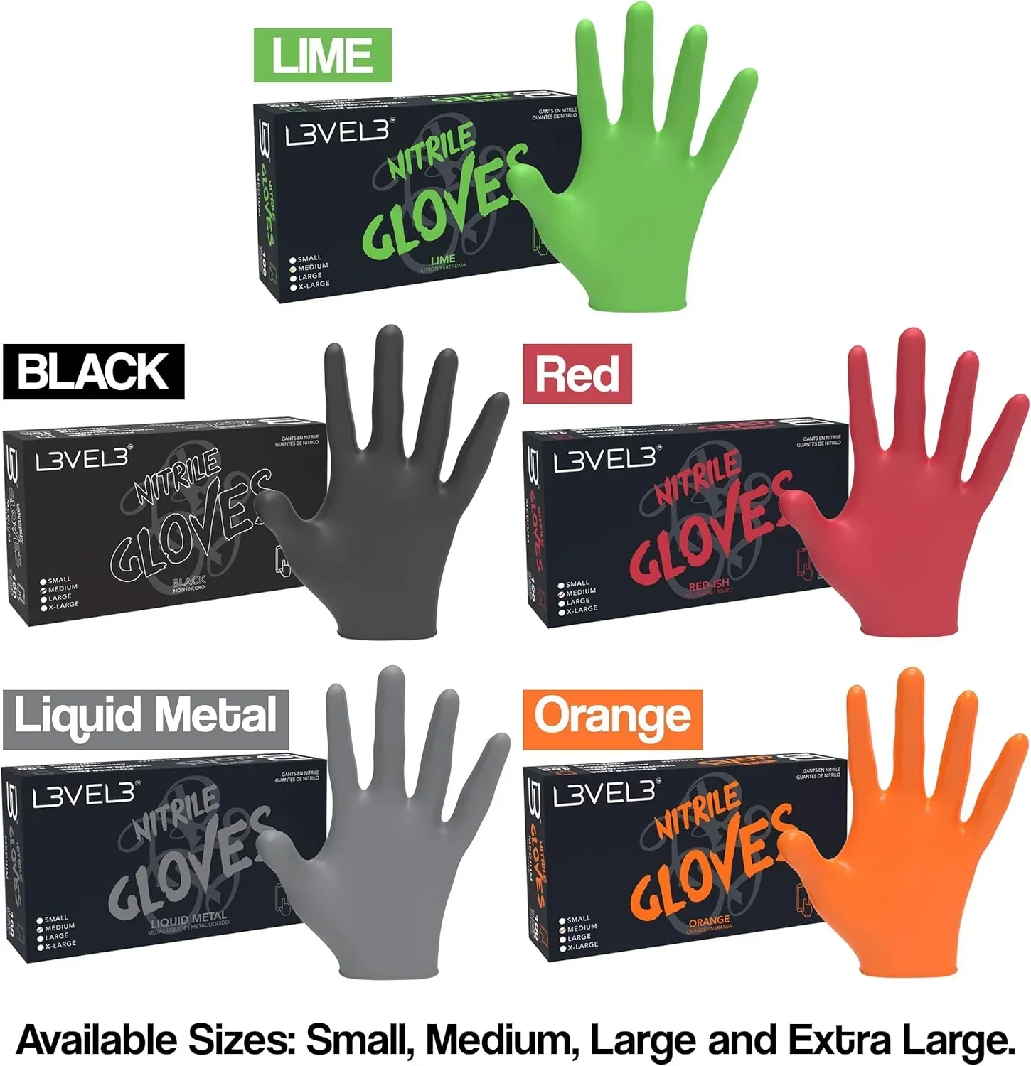 L3VEL3 Professional Nitrile Gloves Lime - 100 ct - Image 6