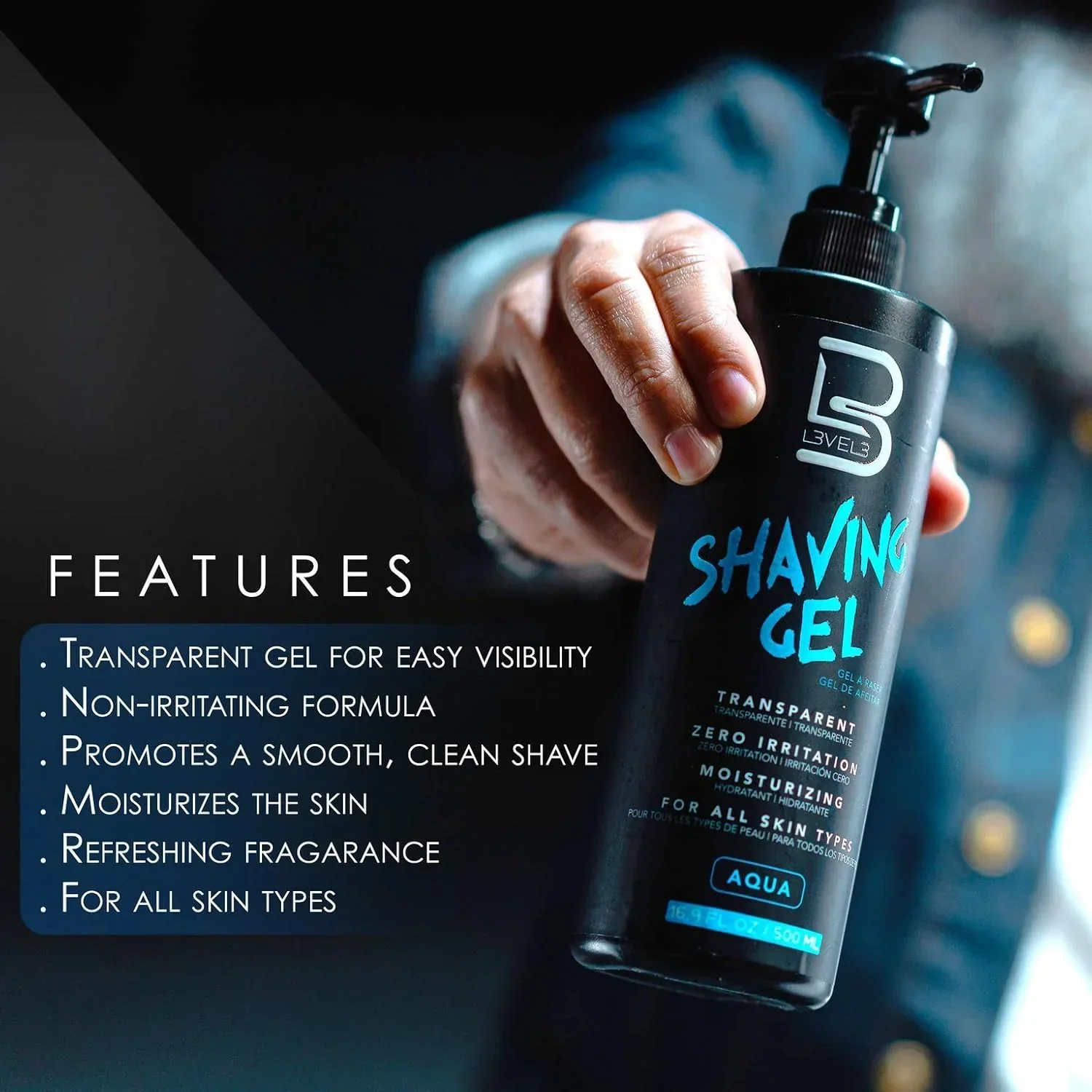 Lv3 Shaving Gel Aqua 16.9 Oz - Image 4